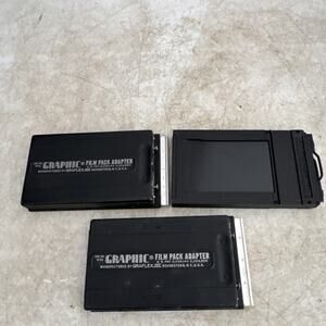 2 Graflex 45 No. 1268 4x5 Film Pack Adapters• fits Graflok and standard back